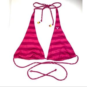 American Eagle Stripe Self Tie Triangle Bikini Top